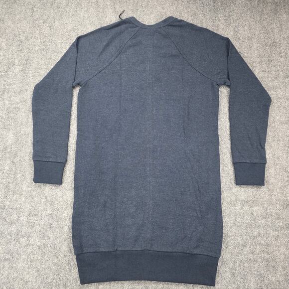 prAna Sweater Dress Womens Small Blue Heather Nautical Cozy Up Terry Pockets - Picture 6 of 16